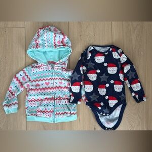 Festive Baby Hoodie and Bodysuit Set (Size 12-18m)